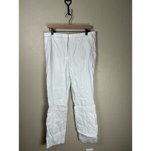 Escada Size 42 White Pants Classic Spring Cotton Trousers Summer Made in Romania